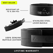 Buffalo Leather Lifting Belt w/ Stainless Steel Buckle (10MM)