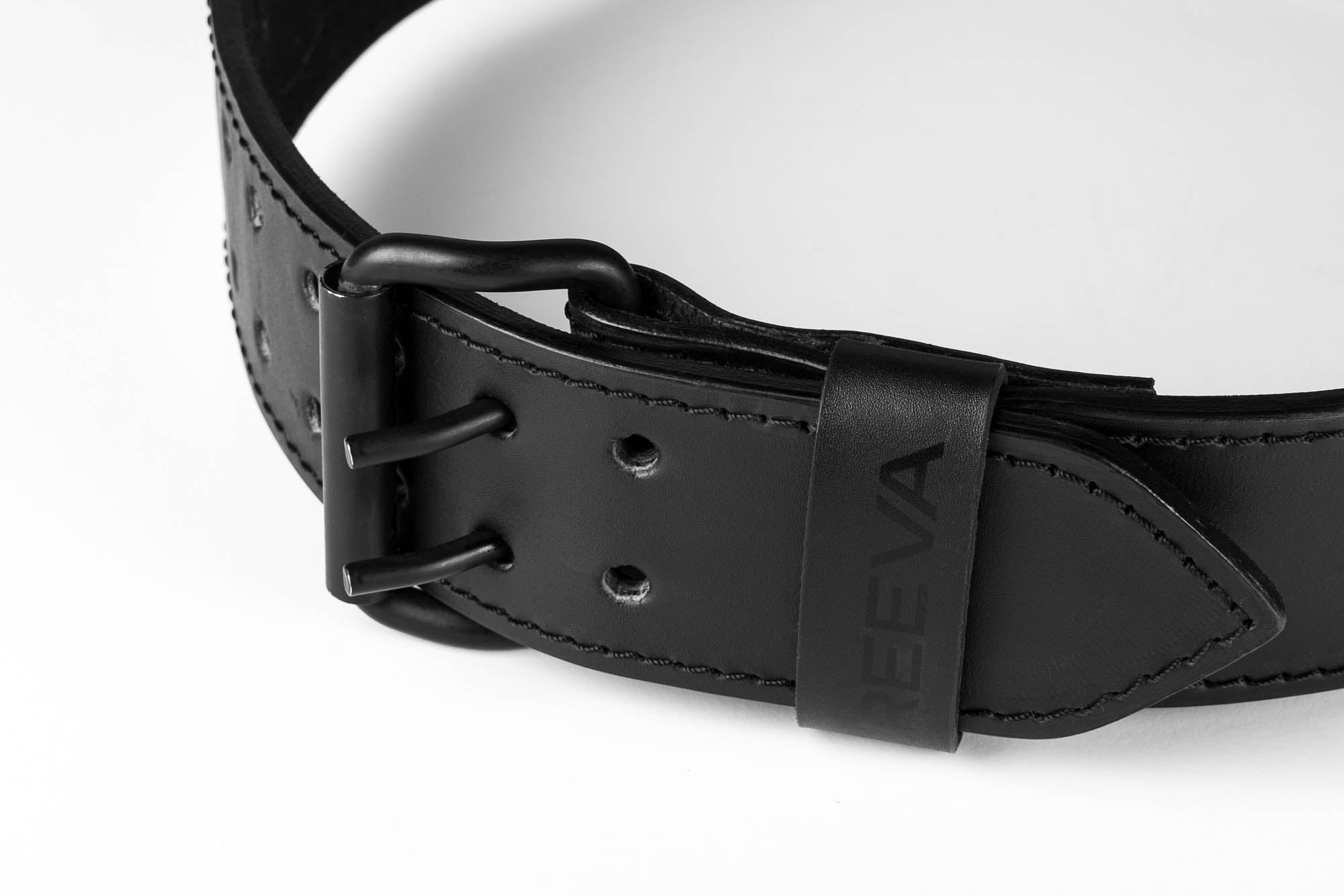 Black leather fitness belt