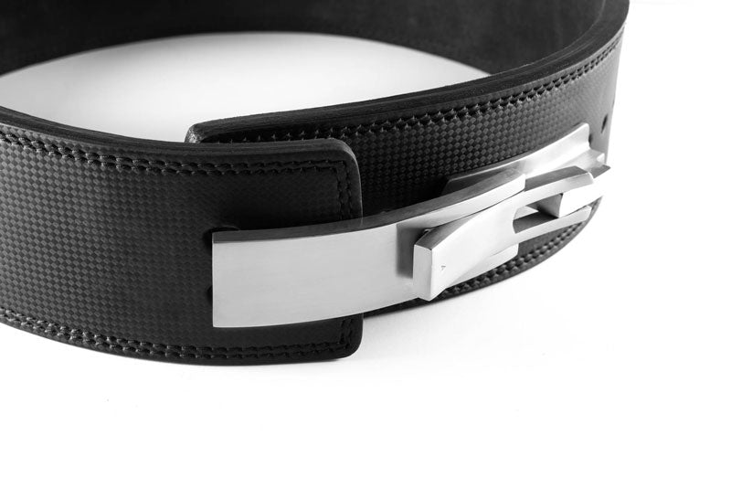 Cintura Powerlifting in pelle di carbonio con fibbia in acciaio inossidabile (13 mm)